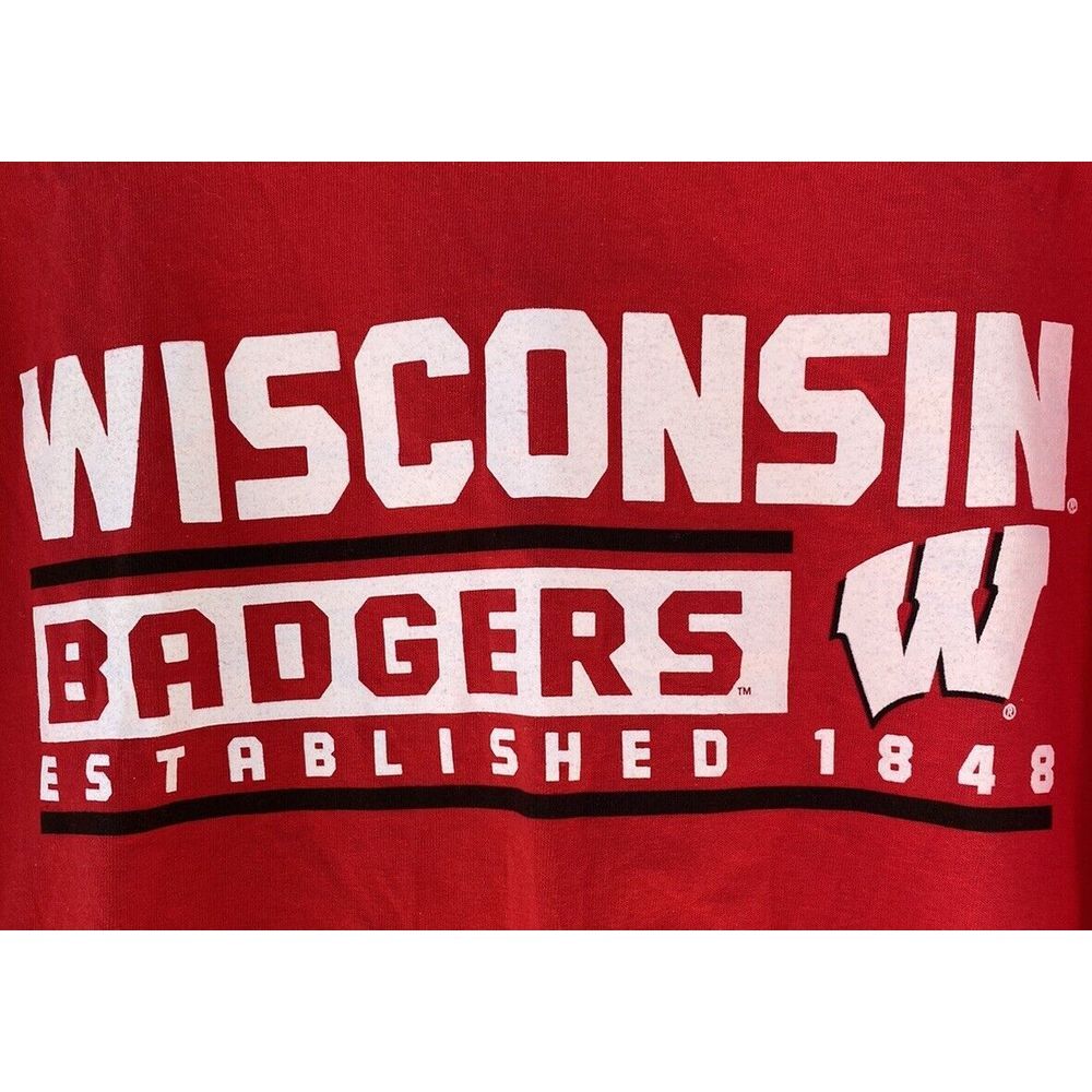Wisconsin Badgers Double Sided Long Sleeve T Shirt Size‎ L Russell Athletics - Picture 2 of 6